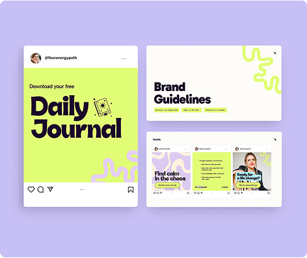 Brand guidelines and social media template design mockup